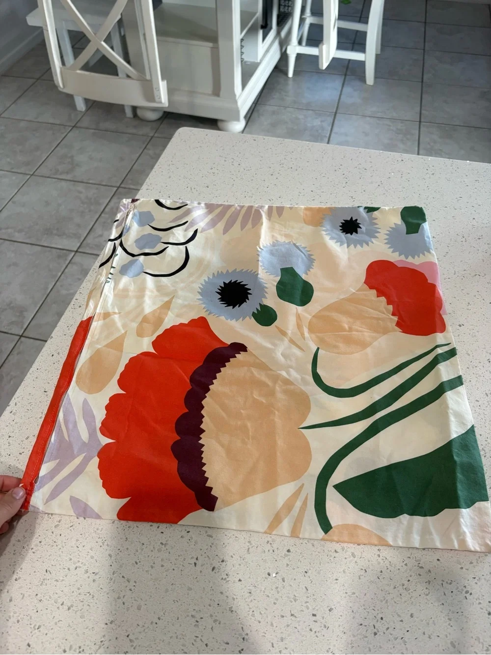 Marimekko cushion cover Floral Sunburst Square in Yellow, Green & Pink